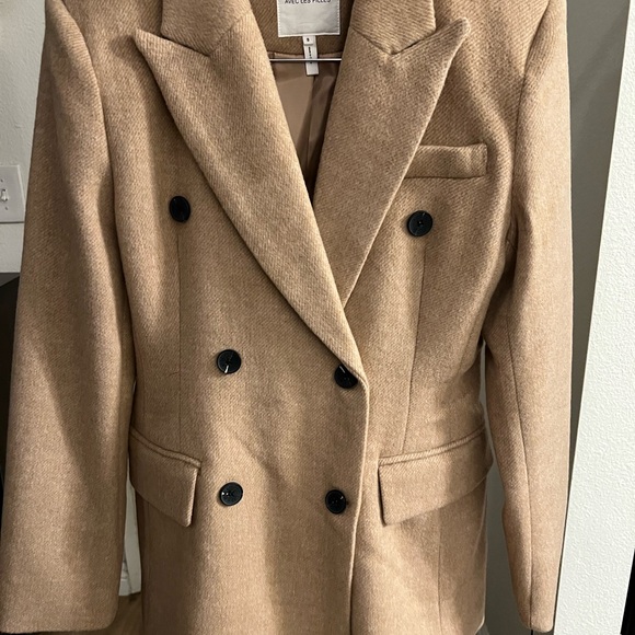 Avec Les Filles Double-Breasted Camel Pea Coat - Picture 2 of 7